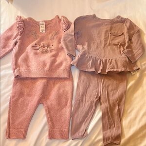 100% Cotton Adorable Pink Baby Outfit Set